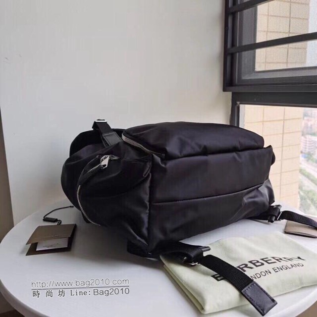 Burberry專櫃新款雙肩包 巴寶莉黑色帆布軍旅背包  db1204